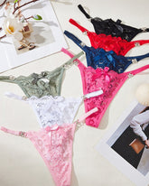Women's Floral Lace Translucent Thong