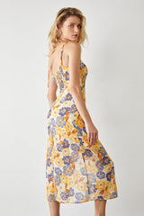 Paityn Gold Floral Midi Dress