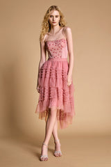 Pink Floral Lace Cropped Corset