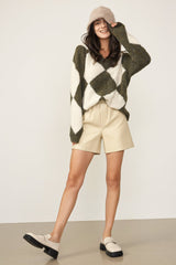 Ryan Dark Green V-Neck Sweater