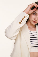 White Strap Detail Oversized Blazer