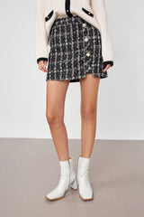 Abigale Black Check Skirt