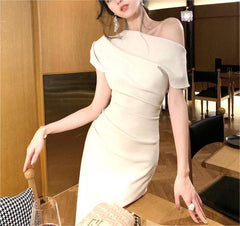 Lime White Spaghetti Strap Cowl Neck Ruched Drawstring Midi Dress