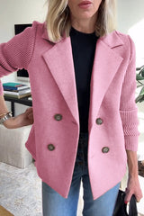 lusailstore - CONTEMPORARY KNIT-SLEEVE SUIT BLAZER