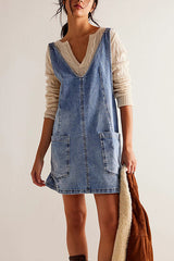 On This Sweet Day Backless Denim Mini Dress - 5 Colors