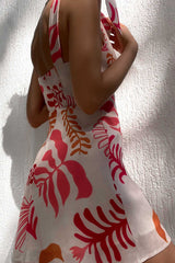 Your Sweetie Tie-Strap Print Mini Dress