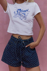 Easygoing Blue Wash Denim Shorts