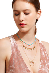 Bead Pendant Moon Necklace