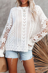 Get The Look Lace Hollow-Out Knit Sweater