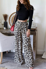 Blissful Vacay Leopard Print Wide Leg Pants