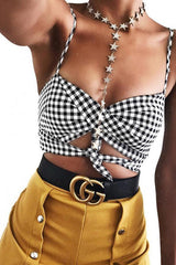 Tartan Spaghetti Tied Bra