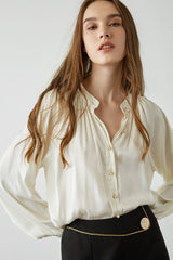 Maite White Puff Sleeve Blouse