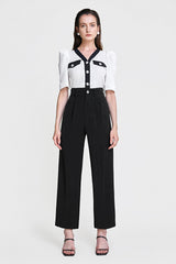 Black Straight Leg Suit Pants