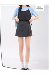 Wrap Mini Skirt with Tie Detail