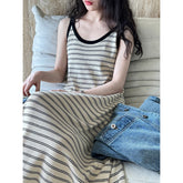 Contrasting Knitted Vest Skirt