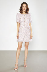 Librada Pink Button Short Sleeve Mini Dress