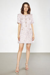 Librada Pink Button Short Sleeve Mini Dress