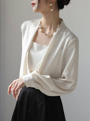 Square Collar, Long Sleeve Shirt.