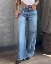 Women's High-waisted Tummy-control Washed Denim Jeans