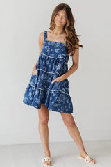 Avelina Washed Floral Denim Mini Dress