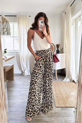 Blissful Vacay Leopard Print Wide Leg Pants