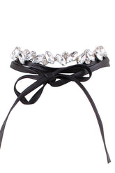 Crystal Leather Punk Choker