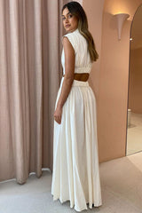 Share Your Happiness Cut-out White Maxi Dress