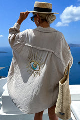 Summer Escapades Linen Sequin-Embroidered Top - 3 Colors