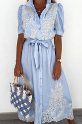 Exceptionally Pristine Embroidery Maxi Dress - 2 Colors