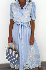 Exceptionally Pristine Embroidery Maxi Dress - 2 Colors