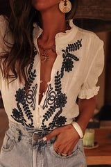 Sweet Fave Embroidered Short Sleeve Top