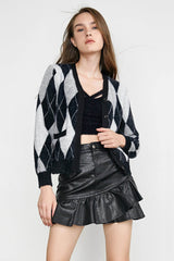 Ednah Black Button-Up Cardigan