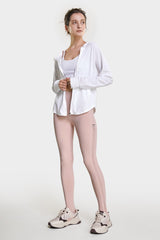 White UV Protection Zip-Up Hoodie