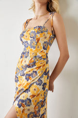 Paityn Gold Floral Midi Dress