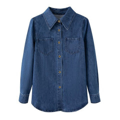 Literary Retro Denim Cardigan Shirt