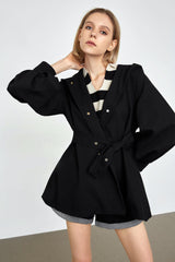 Ophilia Black Belt Trench Jacket