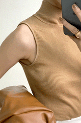 Peru Wool-Blend Mock Neck Sweater Vest