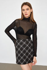 Alessi Black Semi-Sheer Blouse