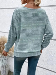 Soft Solid Batwing Sleeve Pullover Long Sleeve Top
