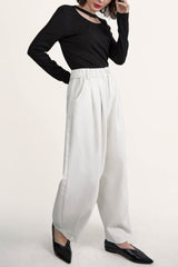 Black Long Sleeve Asymmetric Cut Out Top