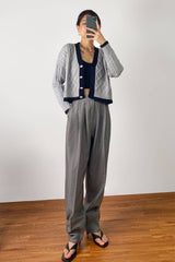 Hildagarde Grey Button-Up Cardigan