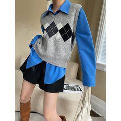 Loose A-leg Elastic Short Leather Pants