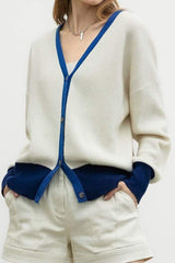 Dana Ivory Contrast Cardigan