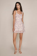Thistle Floral Print Ruffle Strap Mini Dress