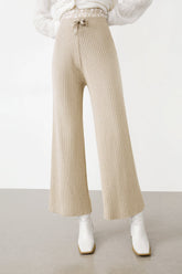 Lowman Beige High Waist Knit Pants
