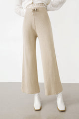 Lowman Beige High Waist Knit Pants