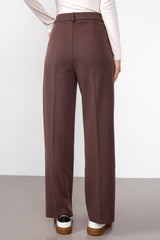 Geogina Saddle Brown Pleated Pants