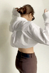 White Pocket Detail Cropped Shirt