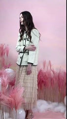 Beige Buttun-Up Patched Pockets Jacket