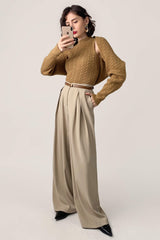 Peru Cable Knit Shrug Cardigan & Vest Two-Piece Set